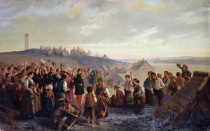 Napoleón III visitando las canteras de pizarra de Angers, 1856 de Alexandre Antigna